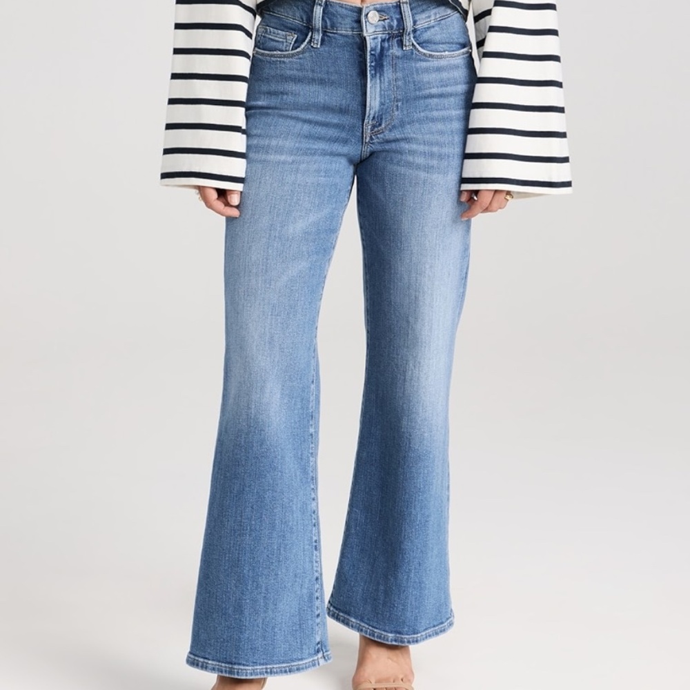 Frame Le Pixie Palazzo Petite Wide Leg Denim Women's Blue Jeans 29 EUC